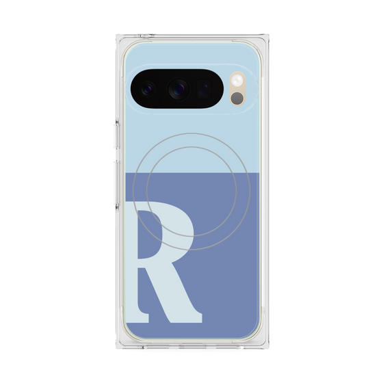 Premium Square Case with Pixelsnap［ Original - initial two tone - R blue ］
