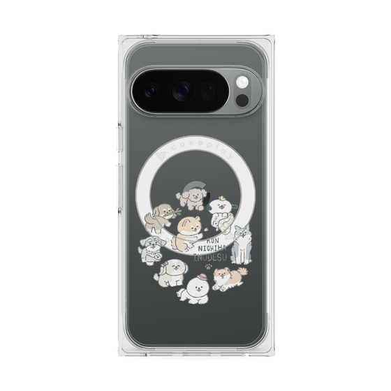 Premium Square Case with Pixelsnap［ Hello, It's Dog - All Together - Clear ］