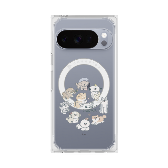 Premium Square Case with Pixelsnap［ Hello, It's Dog - All Together - Clear ］