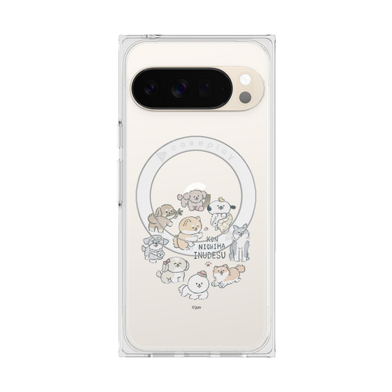 Premium Square Case with Pixelsnap［ Hello, It's Dog - All Together - Clear ］