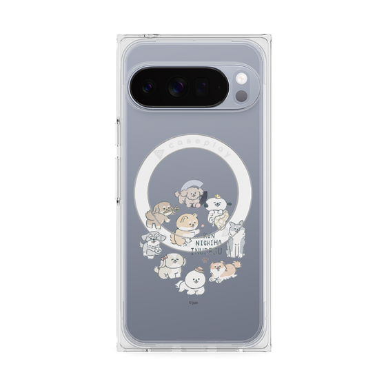 Premium Square Case with Pixelsnap［ Hello, It's Dog - All Together - Clear ］