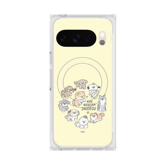 Premium Square Case with Pixelsnap［ Hello, It's Dog - All Together - Beige ］