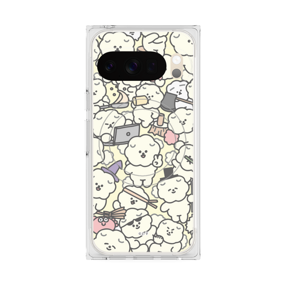 Premium Square Case with Pixelsnap［ Mossari Mosao - Fluffy - Beige ］