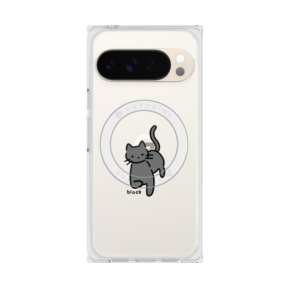 Premium Square Case with Pixelsnap［ Original - CASEPLAY Cat - black ］