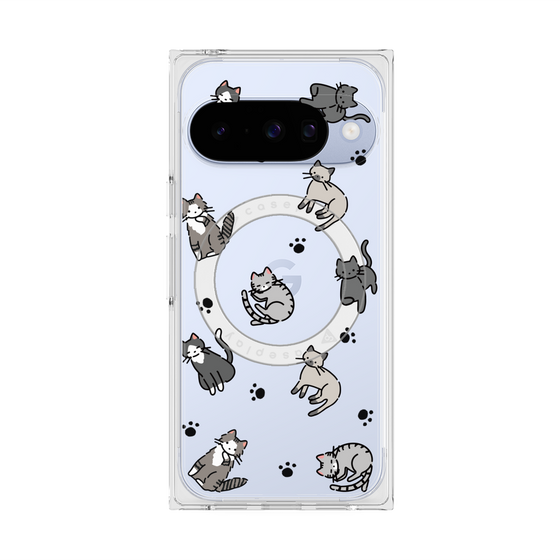 Premium Square Case with Pixelsnap［ Original - CASEPLAY Cat All-over Pattern - color ］