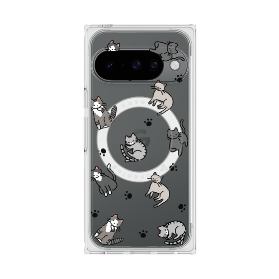 Premium Square Case with Pixelsnap［ Original - CASEPLAY Cat All-over Pattern - color ］