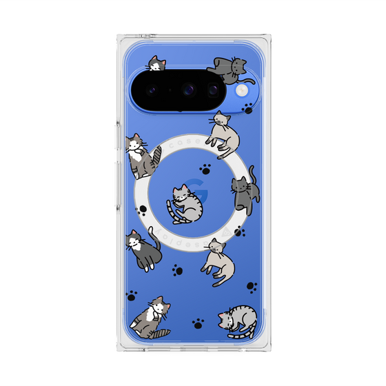 Premium Square Case with Pixelsnap［ Original - CASEPLAY Cat All-over Pattern - color ］