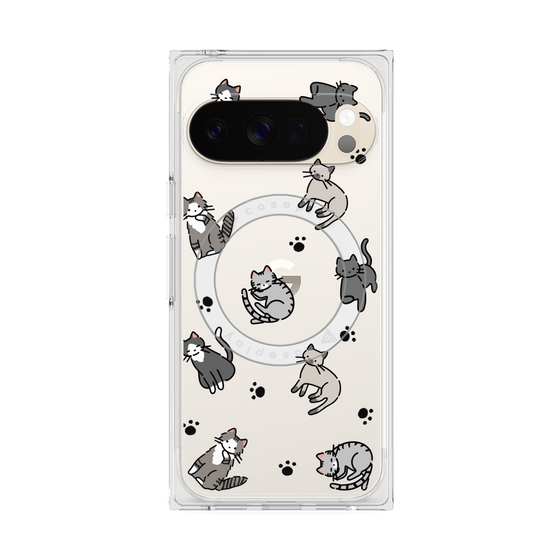 Premium Square Case with Pixelsnap［ Original - CASEPLAY Cat All-over Pattern - color ］