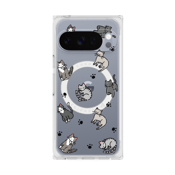 Premium Square Case with Pixelsnap［ Original - CASEPLAY Cat All-over Pattern - color ］