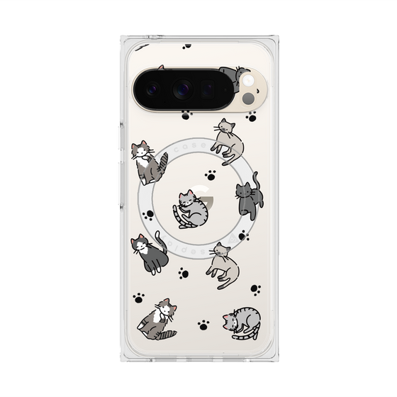 Premium Square Case with Pixelsnap［ Original - CASEPLAY Cat All-over Pattern - color ］