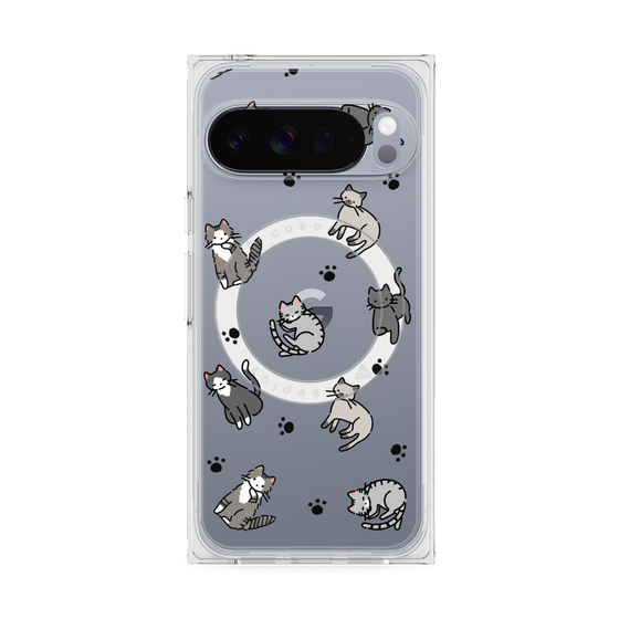 Premium Square Case with Pixelsnap［ Original - CASEPLAY Cat All-over Pattern - color ］