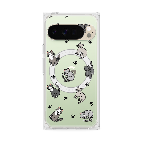 Premium Square Case with Pixelsnap［ Original - CASEPLAY Cat All-over Pattern - color ］