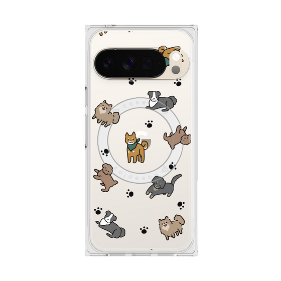 Premium Square Case with Pixelsnap［ Original - CASEPLAY Dog All-over Pattern - color ］