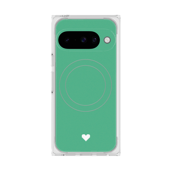 Premium Square Case with Pixelsnap［ Original - Favorite Color Heart - Green ］