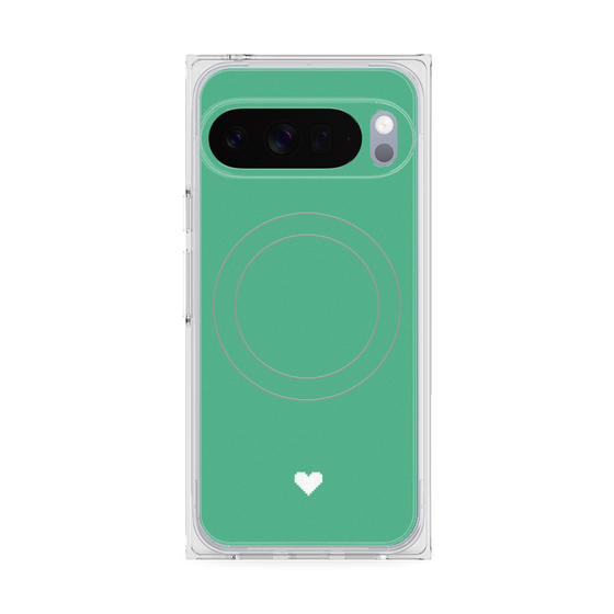 Premium Square Case with Pixelsnap［ Original - Favorite Color Heart - Green ］