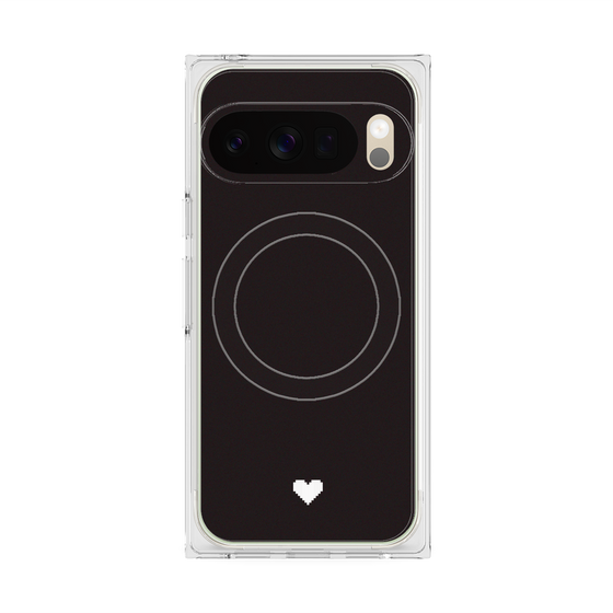 Premium Square Case with Pixelsnap［ Original - Favorite Color Heart - Black ］
