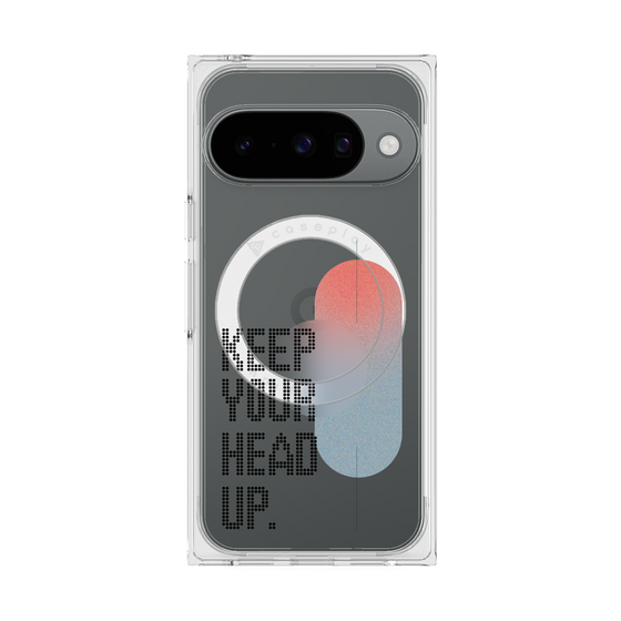Premium Square Case with Pixelsnap［ Original - Dot Overlay - KEEP YOUR HEAD UP/A ］