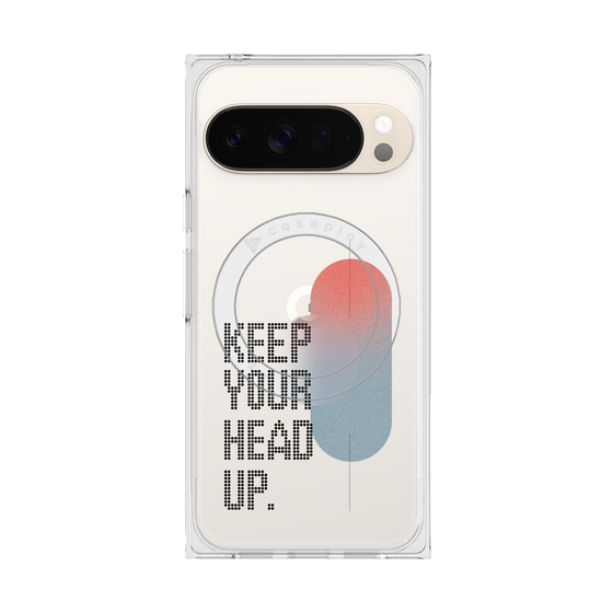 Premium Square Case with Pixelsnap［ Original - Dot Overlay - KEEP YOUR HEAD UP/A ］