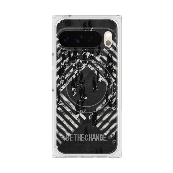 Premium Square Case with Pixelsnap［ Original - Dot Overlay - BE THE CHANGE/B ］