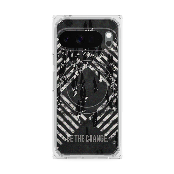 Premium Square Case with Pixelsnap［ Original - Dot Overlay - BE THE CHANGE/B ］