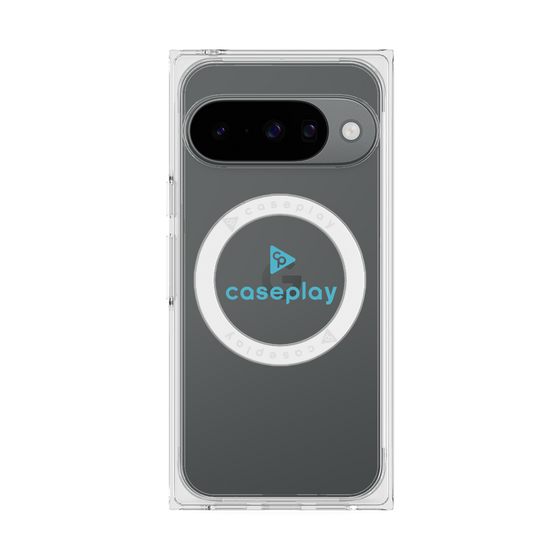 Premium Square Case with Pixelsnap［ Original - CASEPLAY Logo - Light Blue/D ］