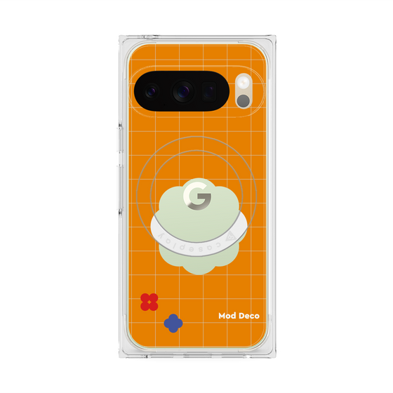 Premium Square Case with Pixelsnap［ Mod Deco - Original - Retro Orange ］