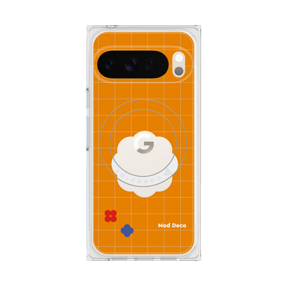 Premium Square Case with Pixelsnap［ Mod Deco - Original - Retro Orange ］