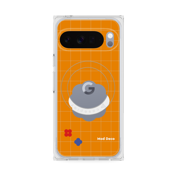 Premium Square Case with Pixelsnap［ Mod Deco - Original - Retro Orange ］