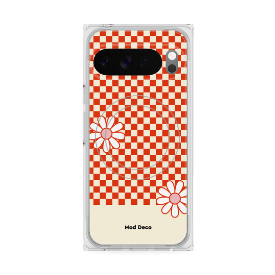 Premium Square Case with Pixelsnap［ Mod Deco - Original - Retro Flower ］