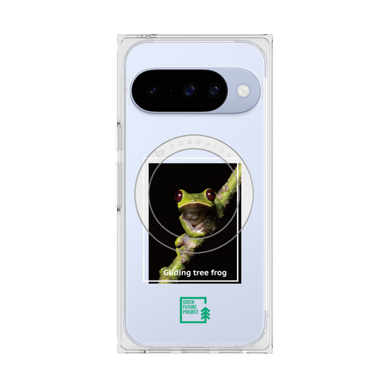 Premium Square Case with Pixelsnap［ Green Future Project - Gliding tree frog ］