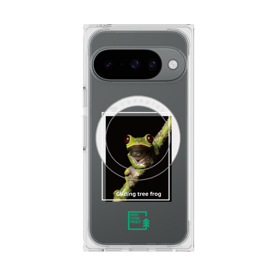 Premium Square Case with Pixelsnap［ Green Future Project - Gliding tree frog ］
