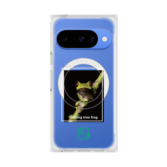Premium Square Case with Pixelsnap［ Green Future Project - Gliding tree frog ］