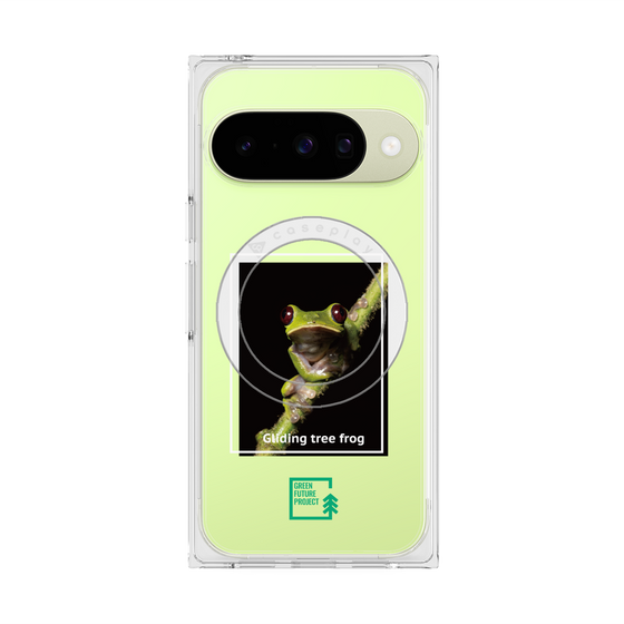 Premium Square Case with Pixelsnap［ Green Future Project - Gliding tree frog ］