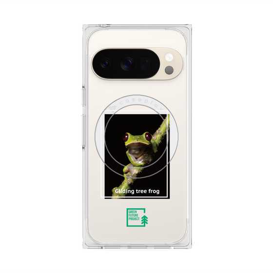 Premium Square Case with Pixelsnap［ Green Future Project - Gliding tree frog ］