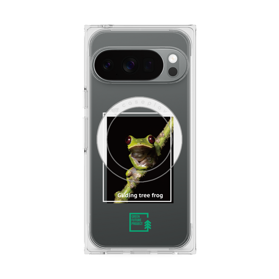 Premium Square Case with Pixelsnap［ Green Future Project - Gliding tree frog ］