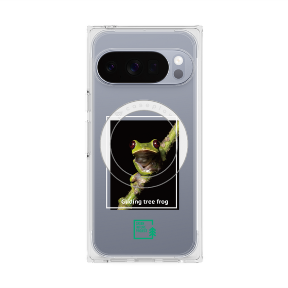 Premium Square Case with Pixelsnap［ Green Future Project - Gliding tree frog ］