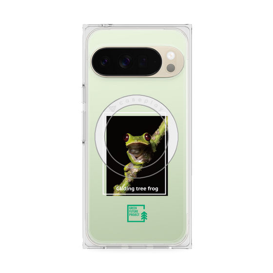 Premium Square Case with Pixelsnap［ Green Future Project - Gliding tree frog ］