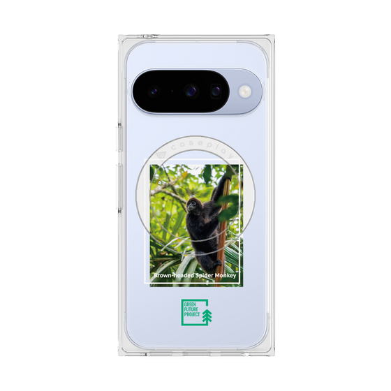 Premium Square Case with Pixelsnap［ Green Future Project - Brown-headed Spider Monkey ］