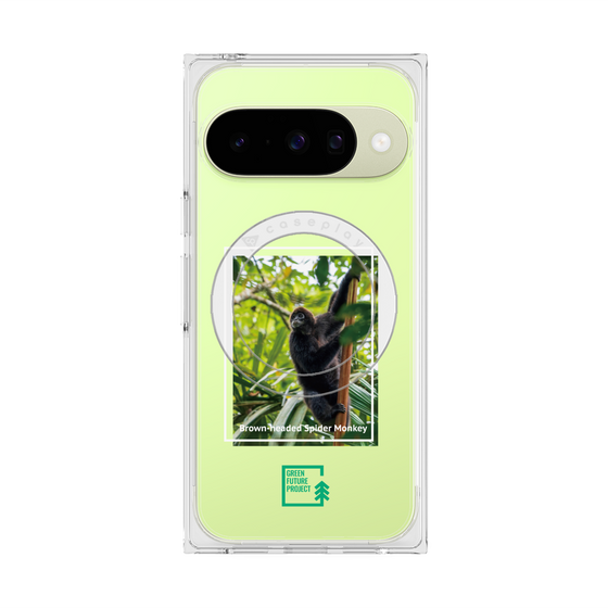 Premium Square Case with Pixelsnap［ Green Future Project - Brown-headed Spider Monkey ］