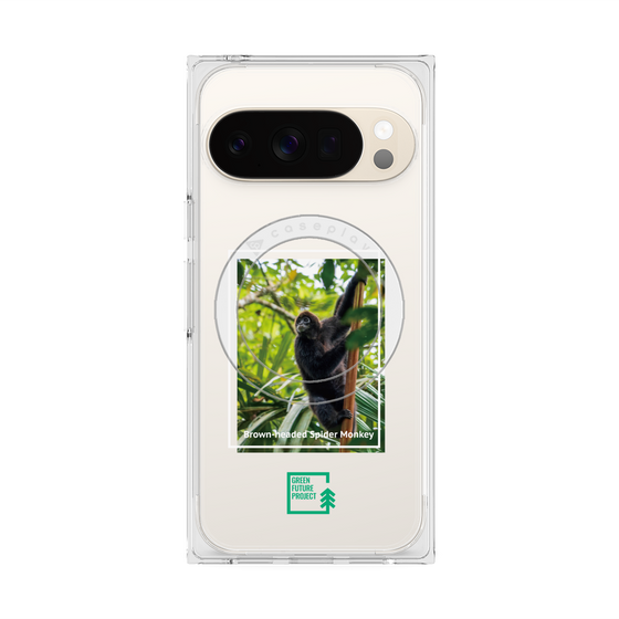Premium Square Case with Pixelsnap［ Green Future Project - Brown-headed Spider Monkey ］