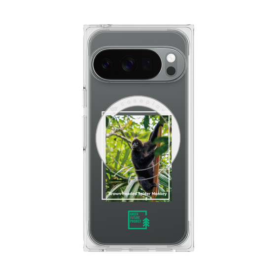 Premium Square Case with Pixelsnap［ Green Future Project - Brown-headed Spider Monkey ］