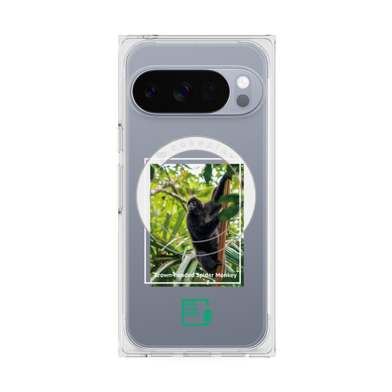 Premium Square Case with Pixelsnap［ Green Future Project - Brown-headed Spider Monkey ］
