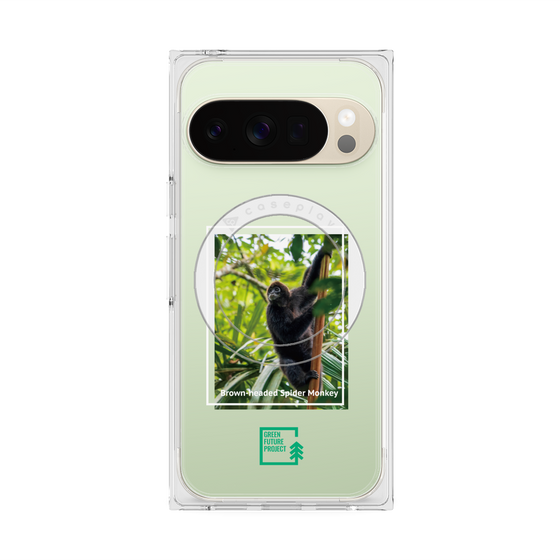 Premium Square Case with Pixelsnap［ Green Future Project - Brown-headed Spider Monkey ］