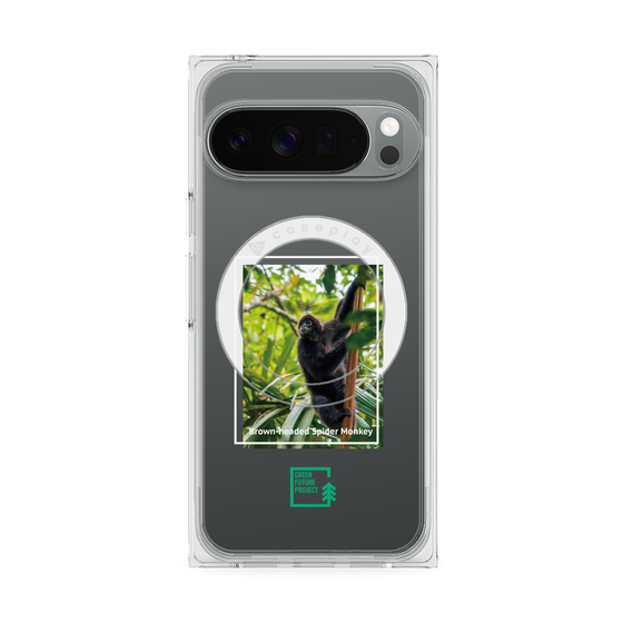 Premium Square Case with Pixelsnap［ Green Future Project - Brown-headed Spider Monkey ］