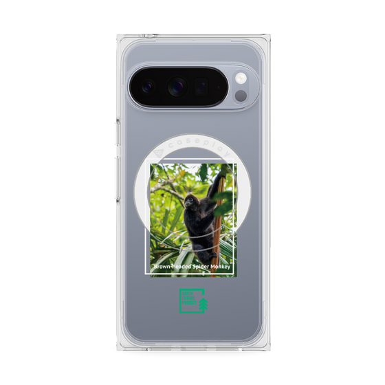 Premium Square Case with Pixelsnap［ Green Future Project - Brown-headed Spider Monkey ］