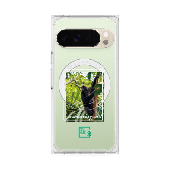 Premium Square Case with Pixelsnap［ Green Future Project - Brown-headed Spider Monkey ］