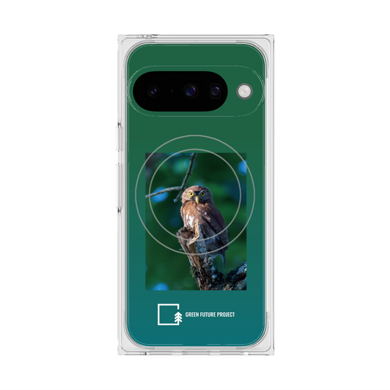 Premium Square Case with Pixelsnap［ Green Future Project - Ferruginous Pygmy Owl ］