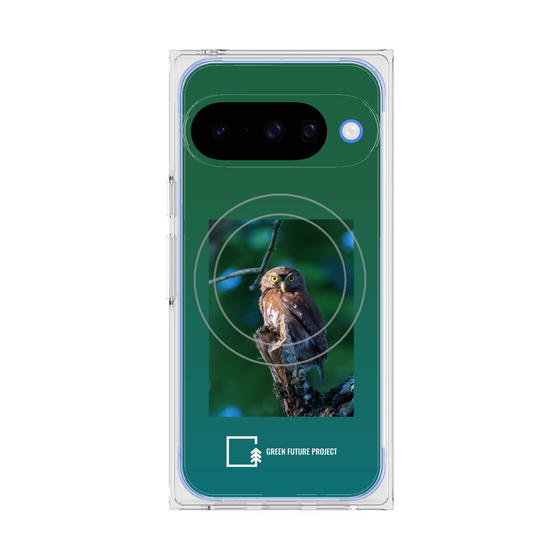 Premium Square Case with Pixelsnap［ Green Future Project - Ferruginous Pygmy Owl ］
