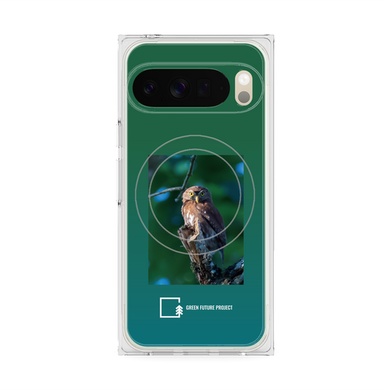 Premium Square Case with Pixelsnap［ Green Future Project - Ferruginous Pygmy Owl ］