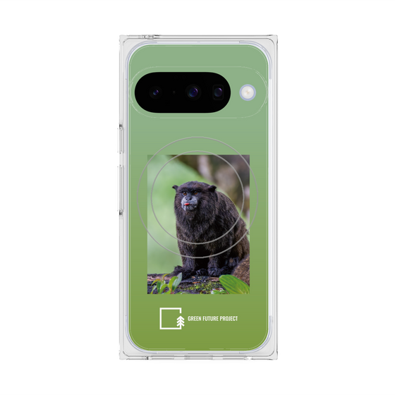 Premium Square Case with Pixelsnap［ Green Future Project - Black-mantled Tamarin ］